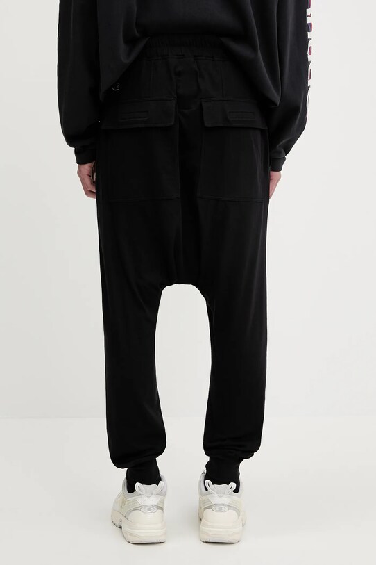 Odzież Rick Owens DRKSHDW spodnie dresowe bawełniane Knitted - Prisoner Drawstring 221690 CM01E1690.CHJG czarny