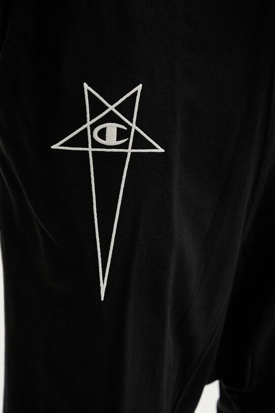 Rick Owens DRKSHDW spodnie dresowe bawełniane Knitted - Prisoner Drawstring 221690 czarny CM01E1690.CHJG