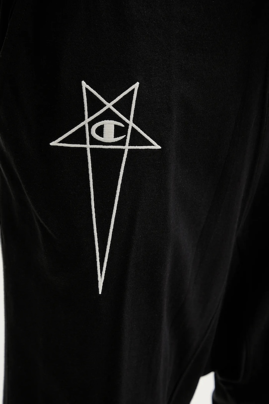 Rick Owens DRKSHDW pantaloni tuta di cotone Knitted - Prisoner Drawstring 221690 nero CM01E1690.CHJG