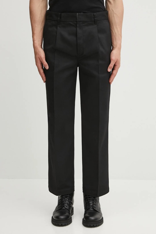 Wacko Maria pantaloni DICKIES / PLEATED TROUSERS dritto nero 25SS.WMP.DC01
