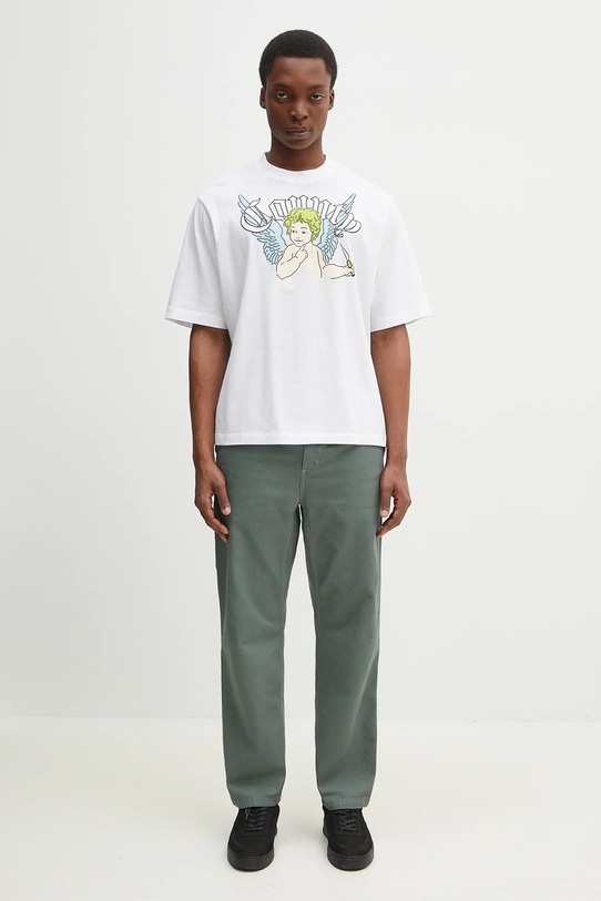 Bavlněné kalhoty Carhartt WIP Flint Pant I029919.1YFGD zelená