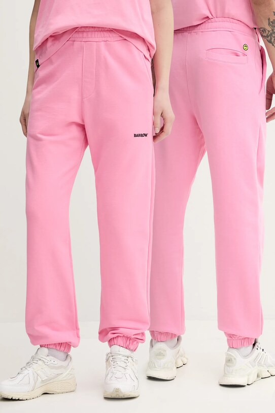 Barrow pantaloni de trening din bumbac uni roz S5BWUAFP085