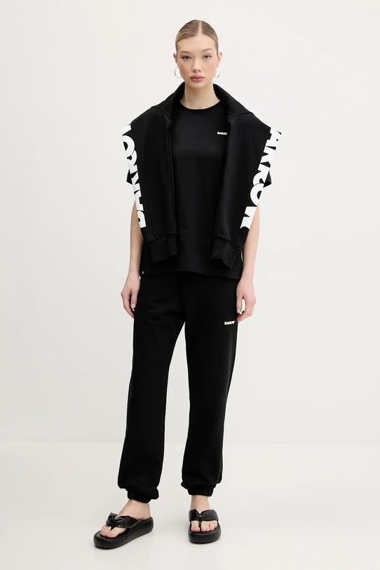 Odzież Barrow spodnie dresowe bawełniane S5BWUAFP085 czarny