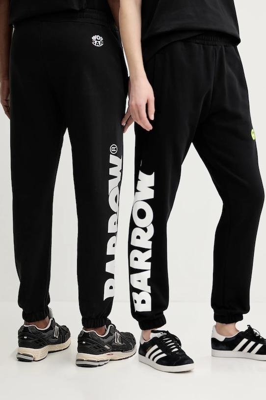 Barrow spodnie dresowe bawełniane nadruk czarny S5BWUAFP088