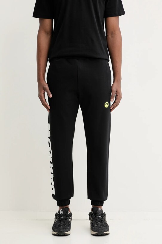 Barrow pantaloni de trening din bumbac S5BWUAFP088 negru SS25