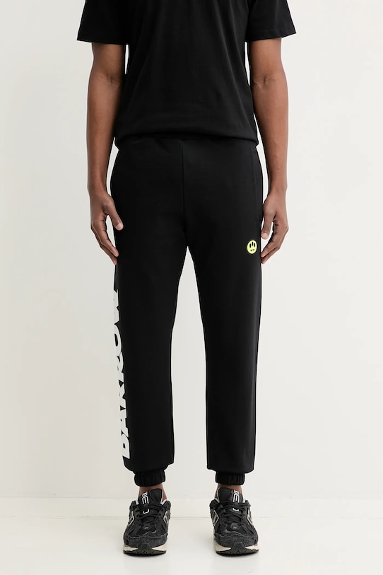 Barrow spodnie dresowe bawełniane S5BWUAFP088 czarny SS25