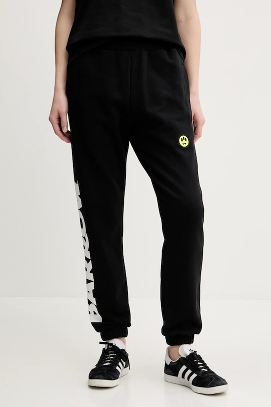 Odzież Barrow spodnie dresowe bawełniane S5BWUAFP088 czarny
