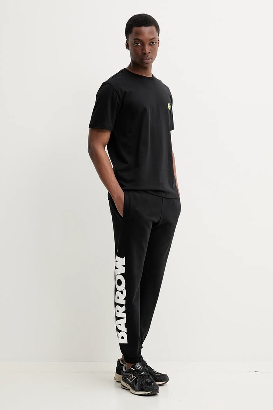 Barrow pantaloni de trening din bumbac negru S5BWUAFP088