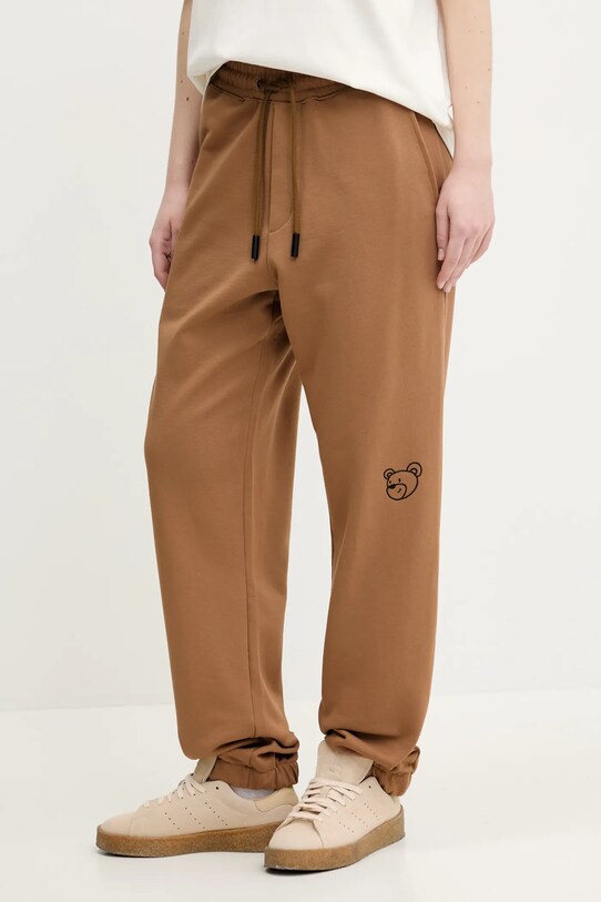 Inbetweeners pantaloni de trening din bumbac S5TWUAFP026 maro SS25
