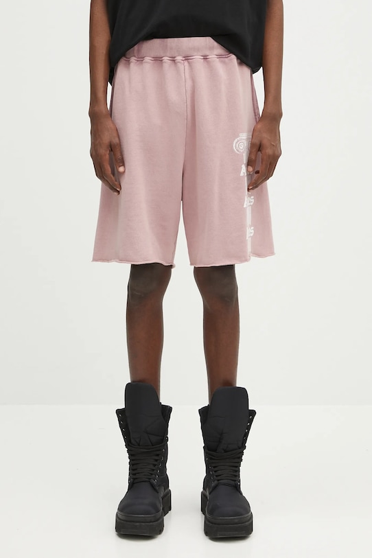 Βαμβακερό σορτσάκι Aries Aged Ancient Column Sweatshort μεσαία ροζ AR3003403