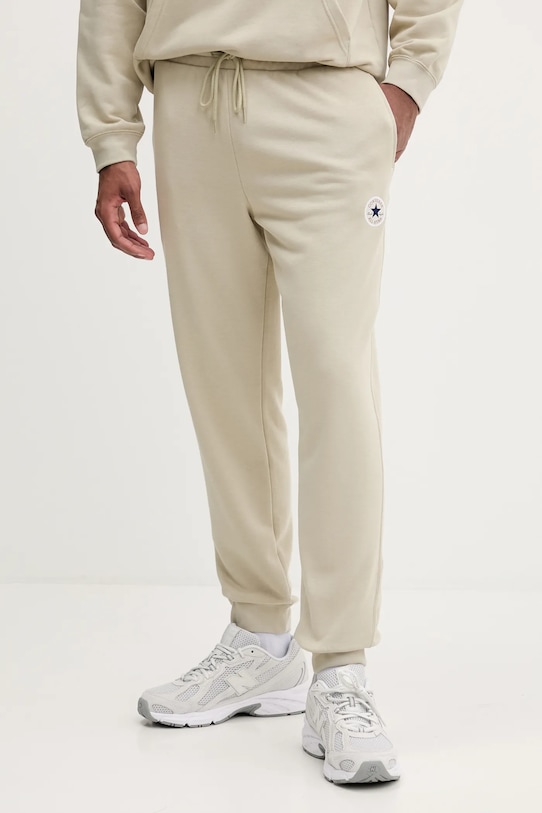 Converse spodnie dresowe dzianina beżowy 10026982.A09