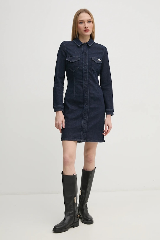 Jeans obleka Calvin Klein Jeans J20J225064 mornarsko modra SS25