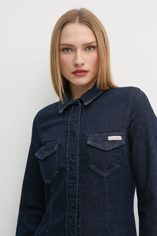 Jeans obleka Calvin Klein Jeans mornarsko modra J20J225064