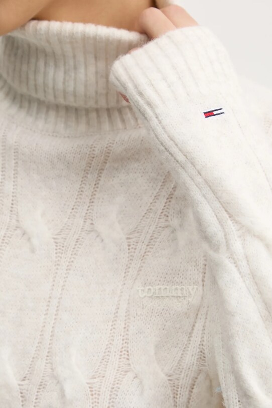 Платье с примесью шерсти Tommy Jeans DW0DW19464 бежевый