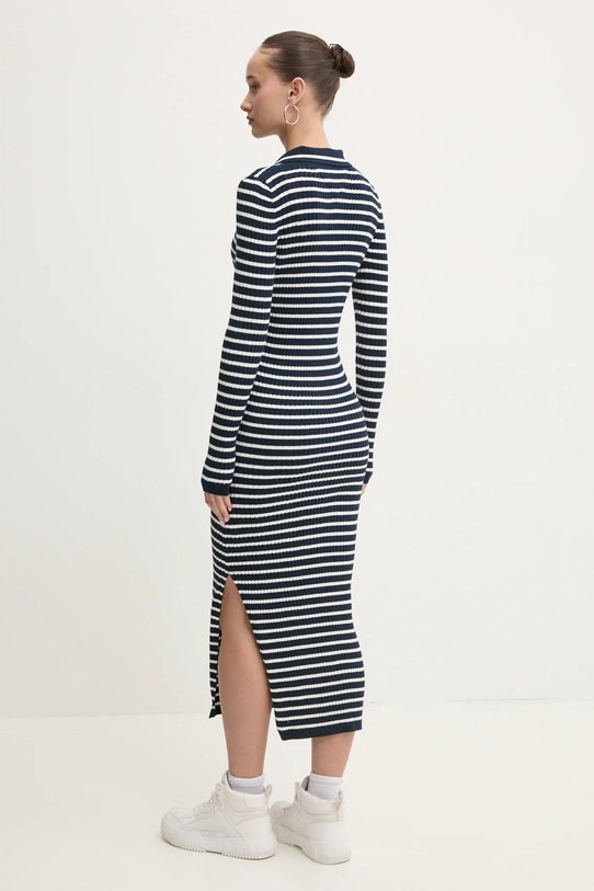 Îmbrăcăminte Tommy Jeans rochie din amestec de lână DW0DW19476 bleumarin