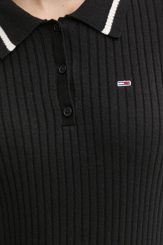 Tommy Jeans rochie din amestec de lână DW0DW19476 negru