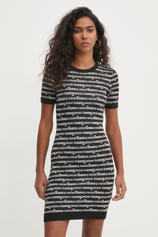 Tommy Jeans rochie mini negru DW0DW19478