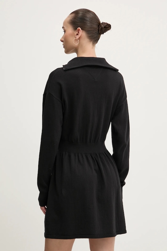Îmbrăcăminte Tommy Jeans rochie din amestec de lână DW0DW19480 negru
