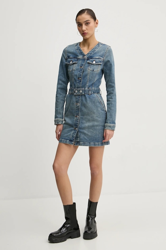 Tommy Jeans rochie din denim DW0DW19854 albastru SS25