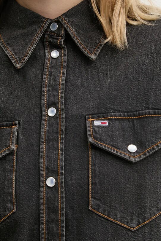 Rifľové šaty Tommy Jeans DW0DW20180 sivá