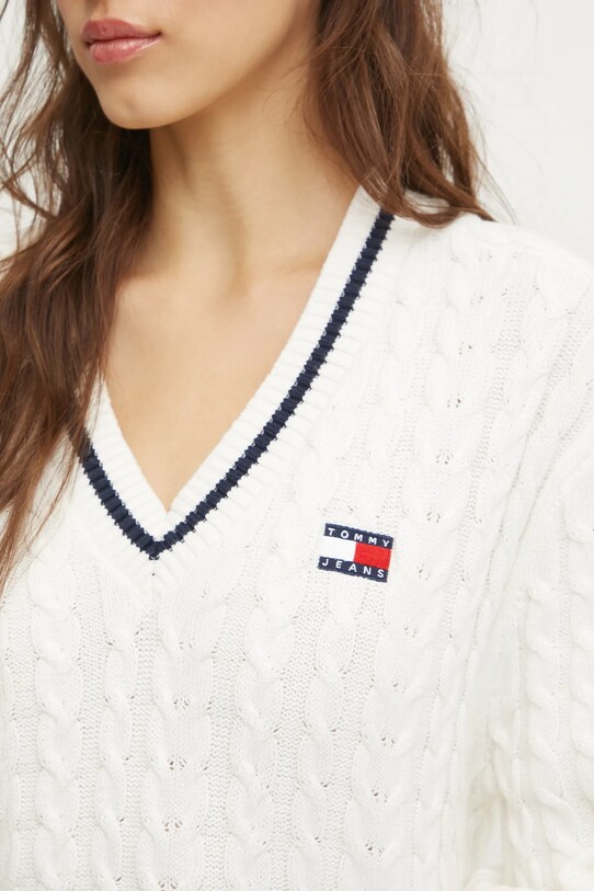 Tommy Jeans sukienka bawełniana DW0DW20186 beżowy