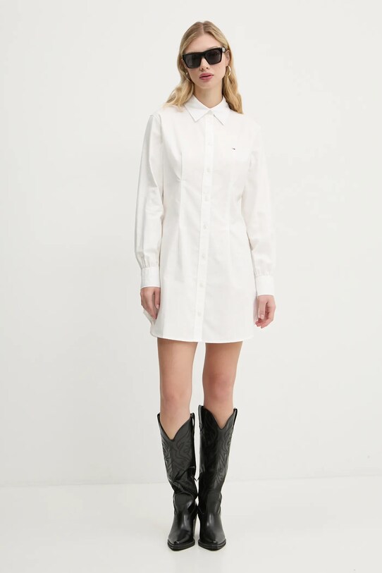 Бавовняна сукня Tommy Jeans DW0DW20471 білий SS25