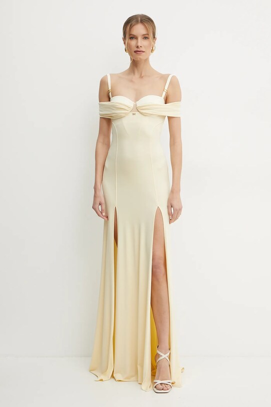 Elisabetta Franchi vestito maxi giallo ABR0851E2