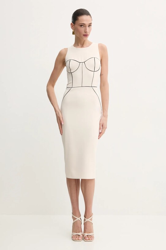 Elisabetta Franchi rochie midi bej AB72451E2