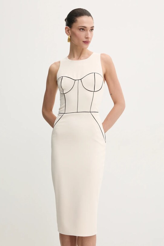 Elisabetta Franchi rochie AB72451E2 bej SS25