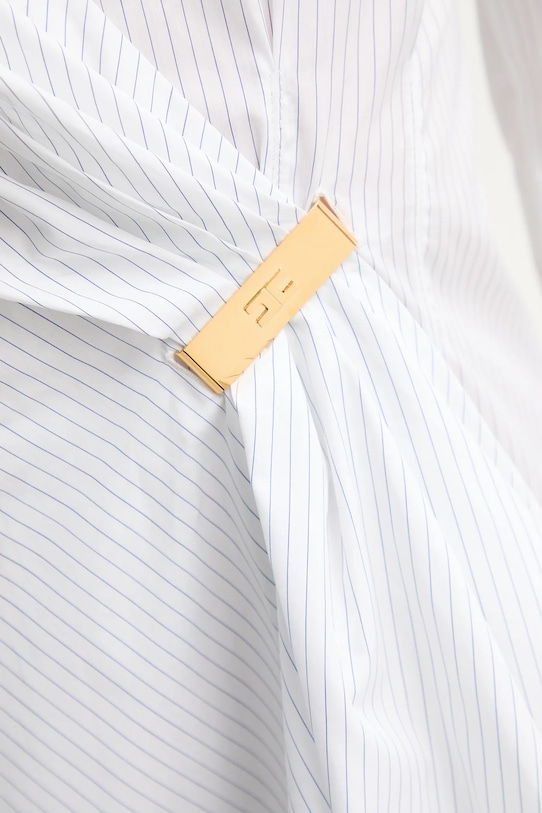 Bavlněné šaty Elisabetta Franchi AB72551E2 bílá