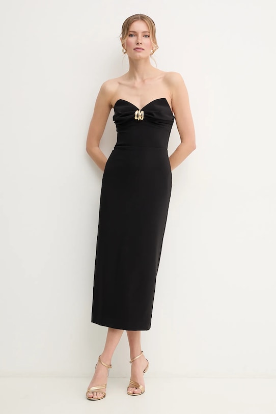 Φόρεμα Elisabetta Franchi με ελαστάν μαύρο AB76951E2