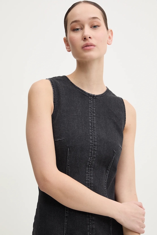 HUGO rochie din denim negru 50530331
