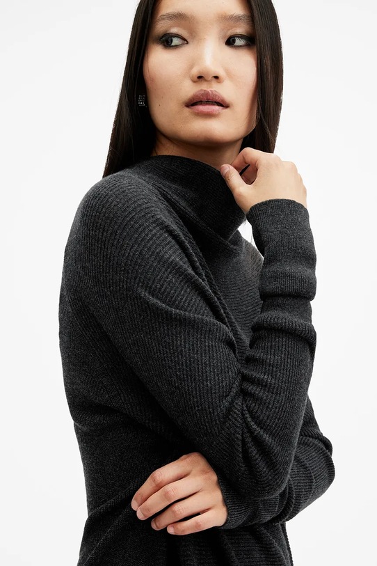 AllSaints sukienka wełniana RIDLEY W190DA czarny SS25