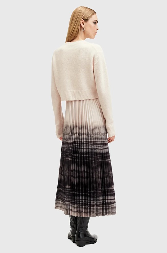 AllSaints rochie si pulover CELILIA PLEAT alb W207DB