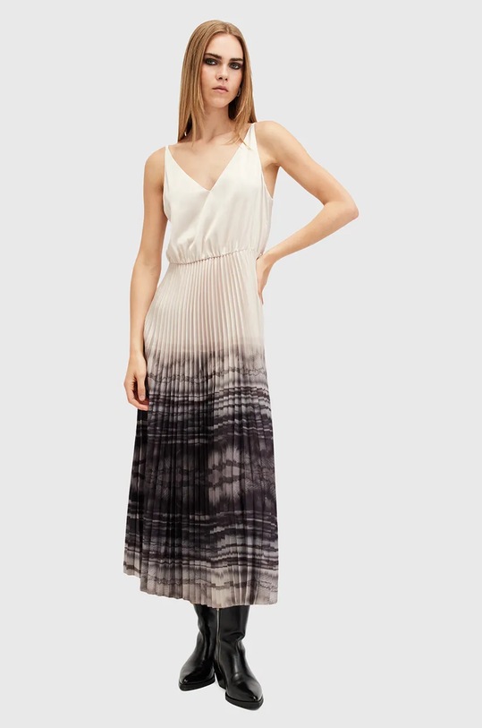 AllSaints rochie si pulover CELILIA PLEAT W207DB alb
