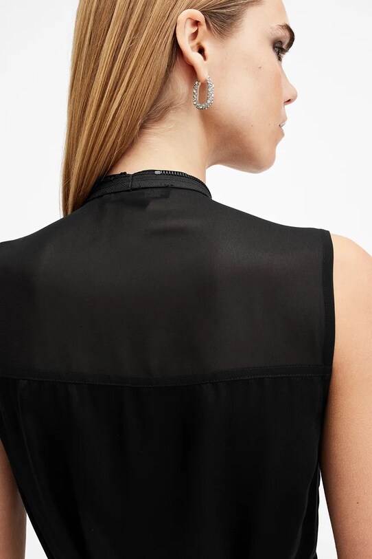 Сукня з домішкою шовку AllSaints JAYDA чорний W278DB
