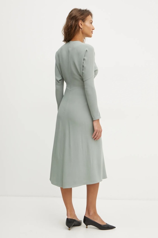 Šaty s prímesou vlny Victoria Beckham 1125WDR005231C zelená SS25