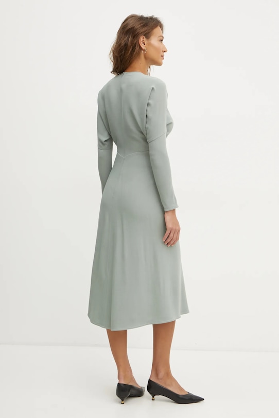 Victoria Beckham ruha gyapjú keverékből 1125WDR005231C zöld SS25