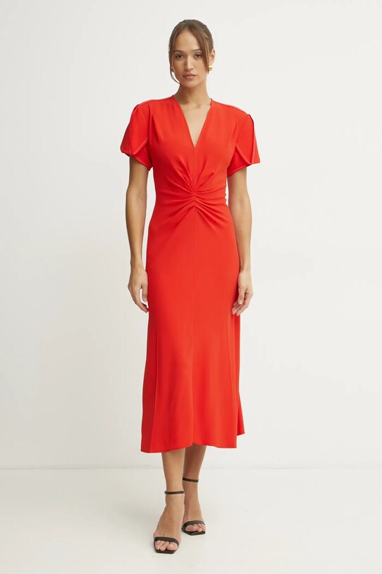 Victoria Beckham rochie 1125WDR005195B rosu SS25