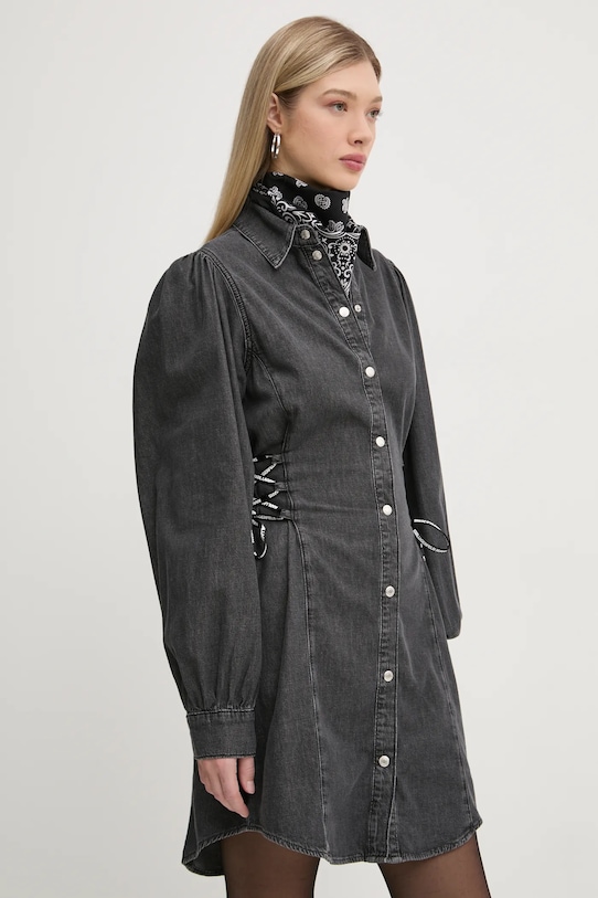Karl Lagerfeld Jeans sukienka bawełna szary A1W13004