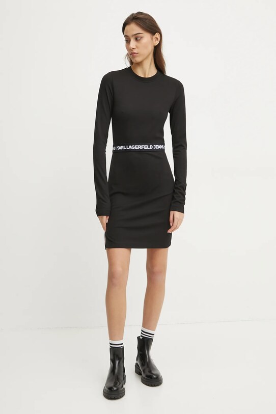 Karl Lagerfeld Jeans rochie A1W13009 negru SS25