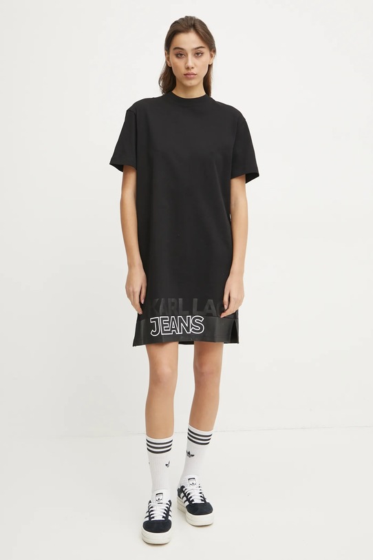 Karl Lagerfeld Jeans sukienka bawełniana A1W13015 czarny SS25