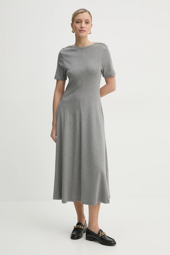 Îmbrăcăminte Tommy Hilfiger rochie din bumbac WW0WW43838 gri