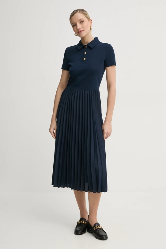 Tommy Hilfiger sukienka bawełna granatowy WW0WW44448