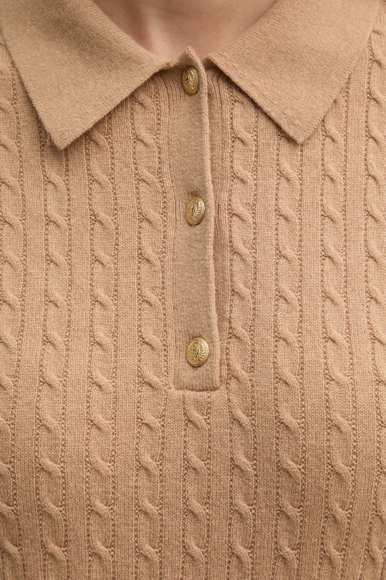 Tommy Hilfiger sukienka wełniana WW0WW44979 beżowy