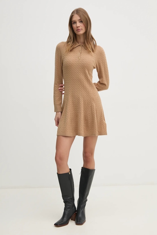 Tommy Hilfiger rochie din lana fixat verde WW0WW44979