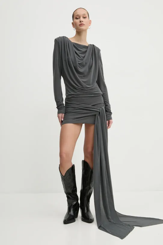 Šaty Rotate pletenina sivá 1141011205