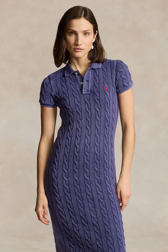 Дрехи Памучна рокля Polo Ralph Lauren 211952606 тъмносин