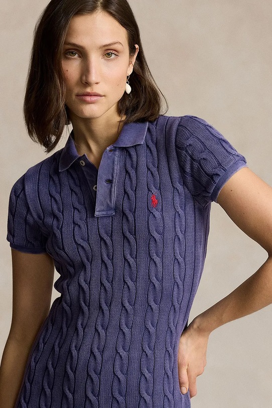 Памучна рокля Polo Ralph Lauren тъмносин 211952606