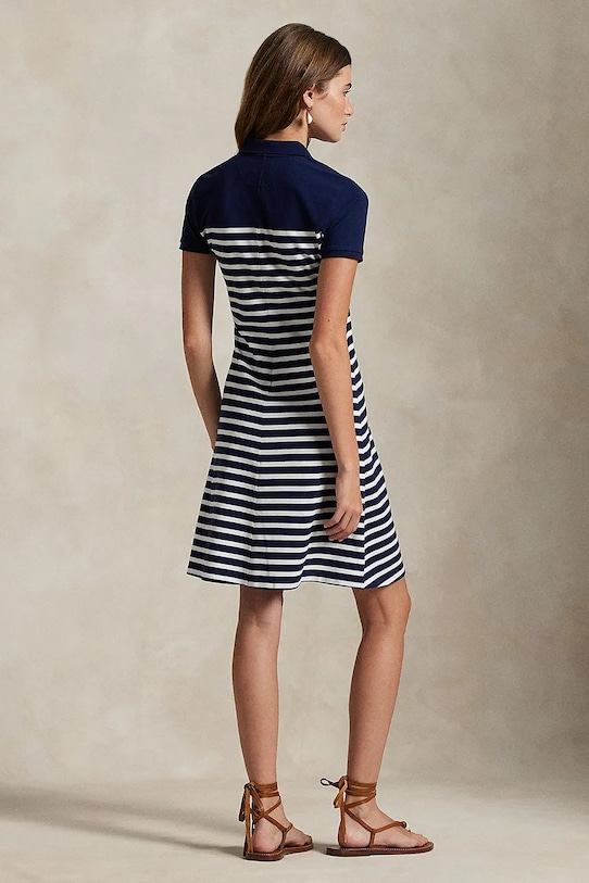 Polo Ralph Lauren sukienka bawełniana 211959122 granatowy SS25